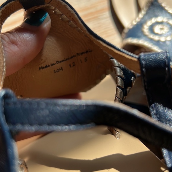 Jack Rogers size 10 ankle strap sandals navy / gold - Picture 6 of 6
